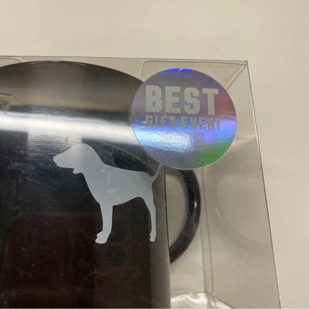 PINK Victoria’s Secret Stainless Camping Coffee Mug Black & White New in Box - Picture 6 of 7
